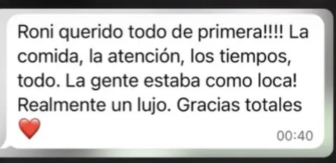 Captura de WhatsApp: testimonio de Flor