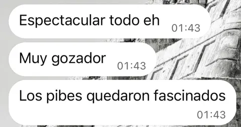 Captura de WhatsApp: testimonio de Tomás